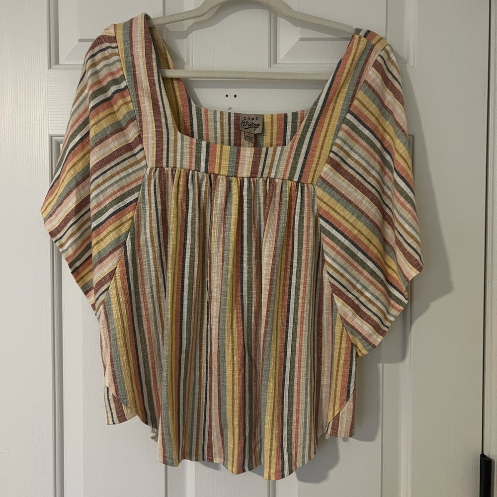 Como Vintage Multicolor Striped Top